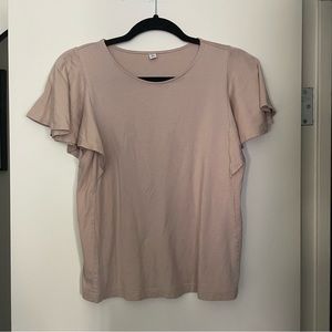 Uniqlo Cotton Ruffle T Shirt
